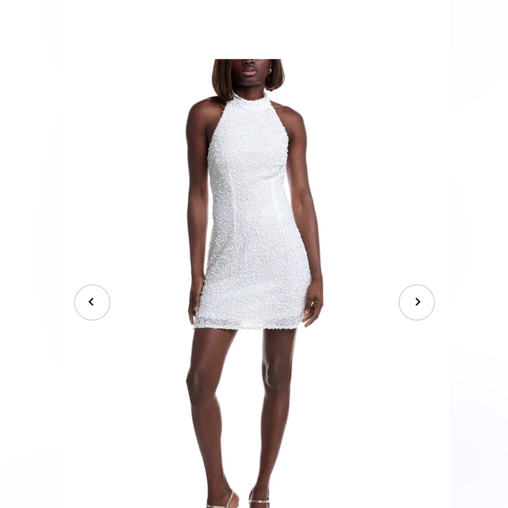 Elegant White Halter Mini Dress
